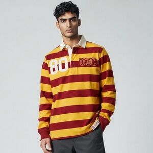 NWT Size S USC Eighteen80 Legacy Rugby Shirt Retro Collegiate Long Sleeve